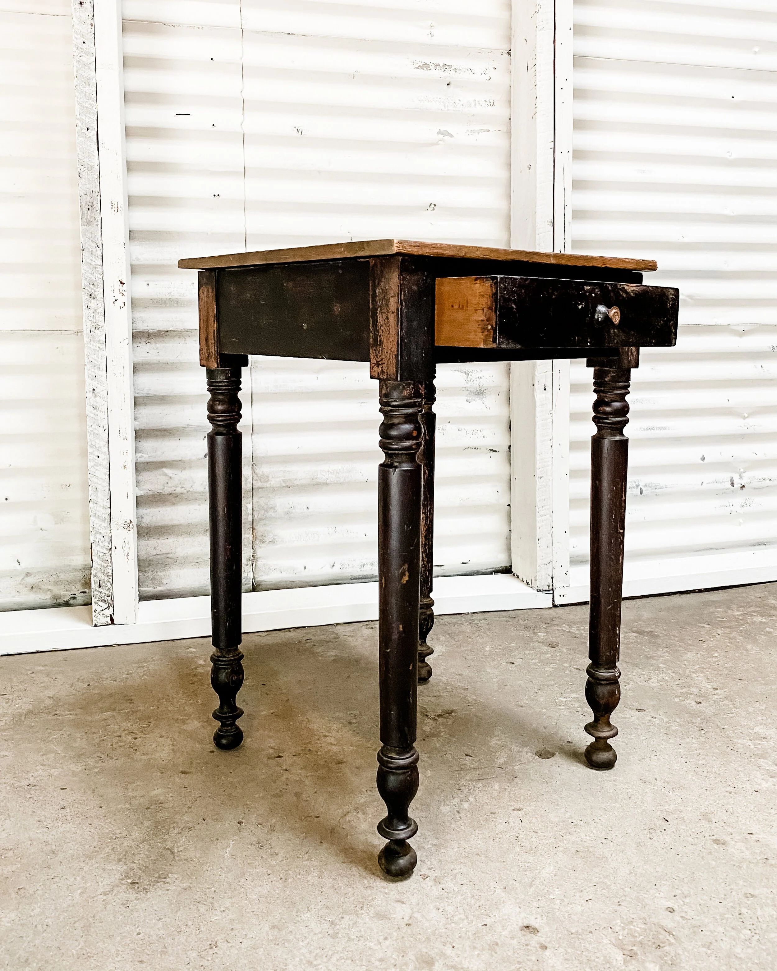 Antique Turned Leg Side Table — East End Salvage